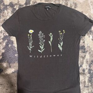 Black Wildflower Graphic Tee